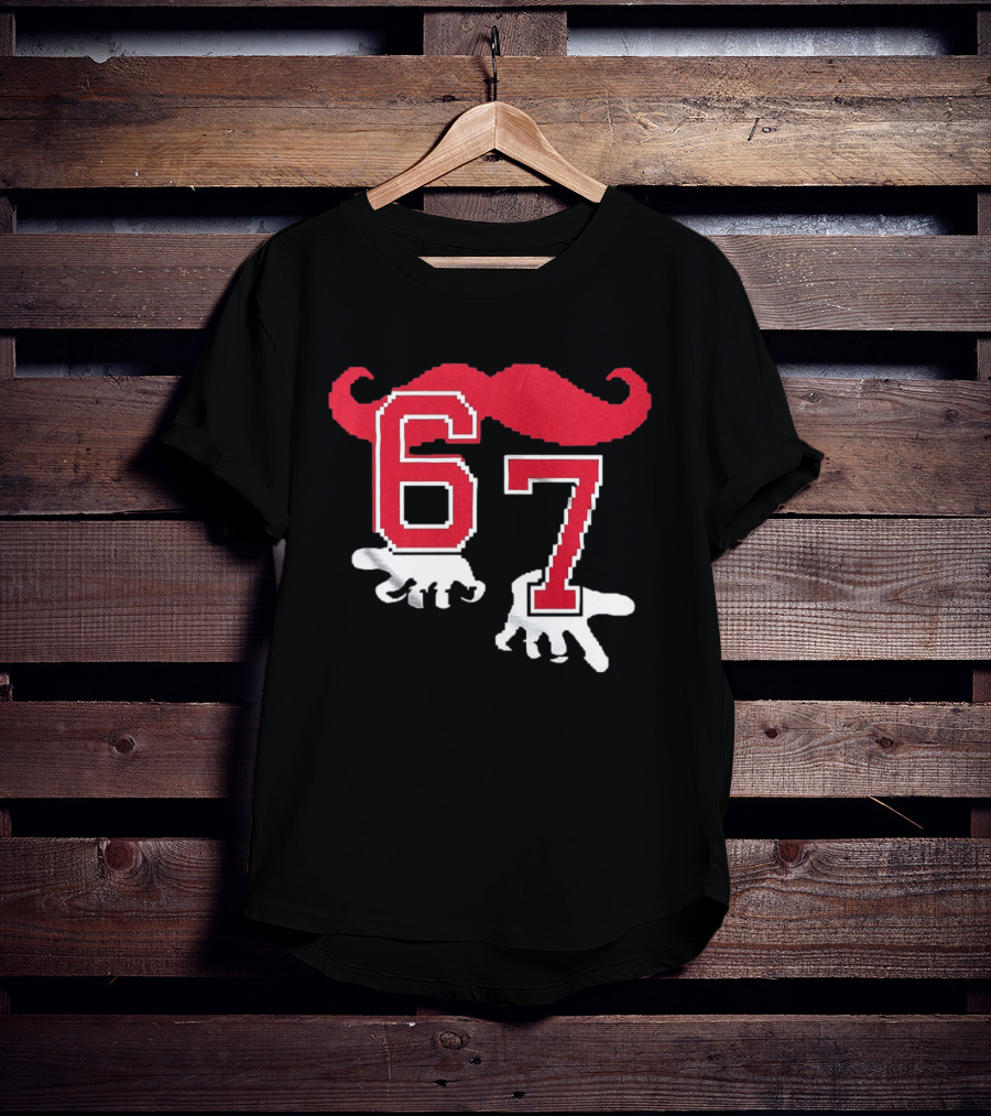 Cincinnati Reds Baseball 67 Red Mustache T-Shirt