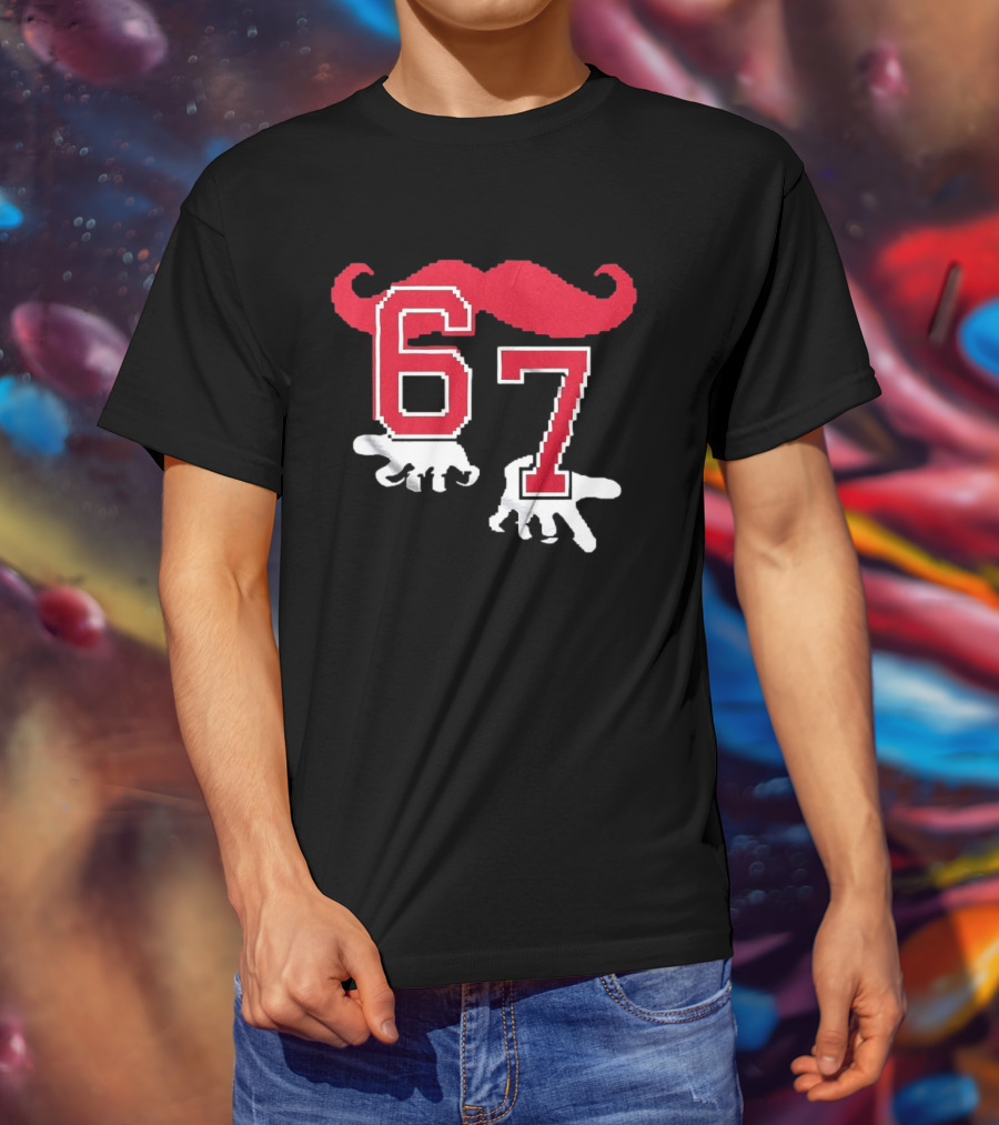 Cincinnati Reds Baseball 67 Red Mustache T-Shirt