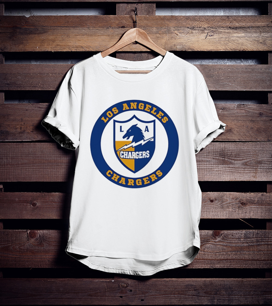 Los Angeles Chargers L.A. Horse Shield Blue And Gold T-Shirt