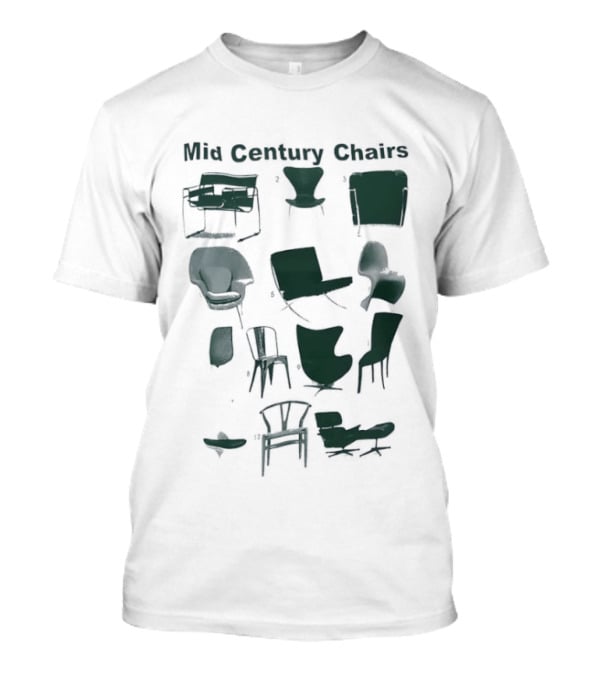 Mid Century Chairs Iconic Furniture Collection T-Shirt