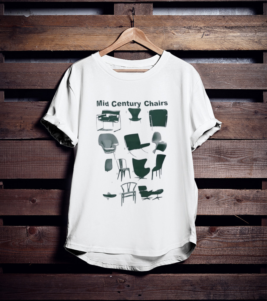 Mid Century Chairs Iconic Furniture Collection T-Shirt