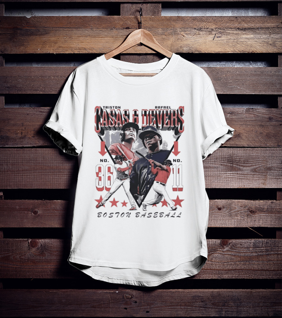 Casas Devers No 36 No 11 Boston Baseball T-Shirt