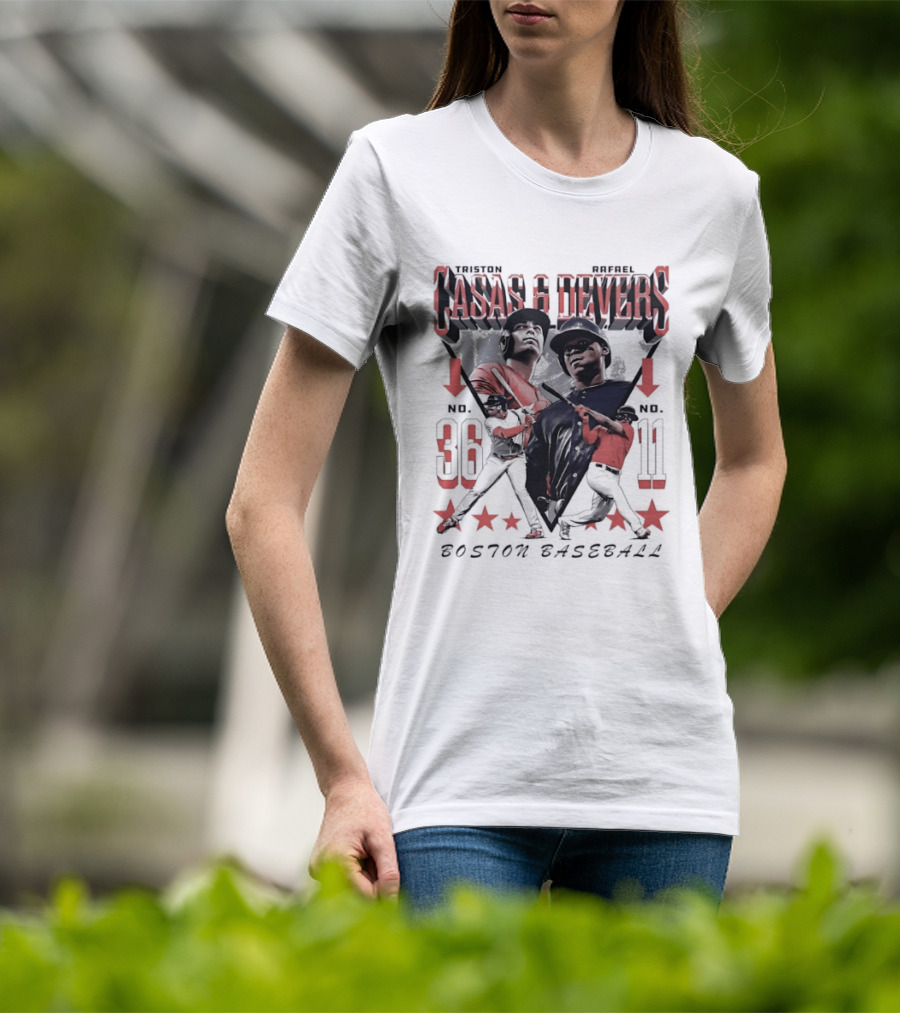 Casas Devers No 36 No 11 Boston Baseball T-Shirt