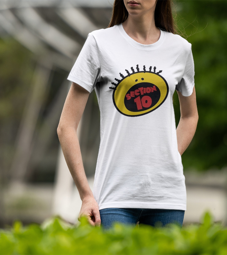 Section 10 Bold Yellow Oval Red T-Shirt