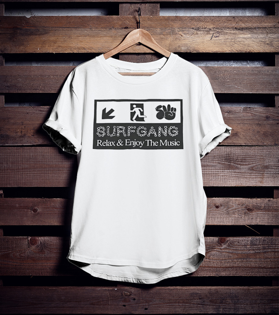 Surf Gang Relax And Enjoy The Music Icon Wave Peace Arrow T-Shirt
