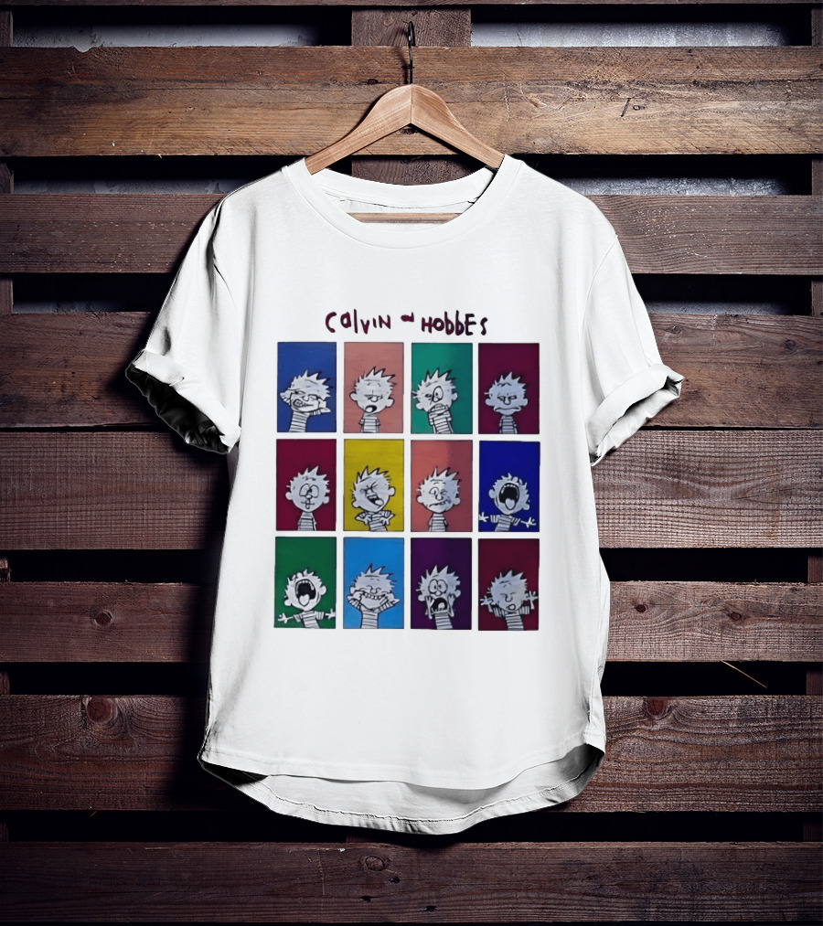 Calvin And Hobbes MoMa Pop Art Expression Panels T-Shirt