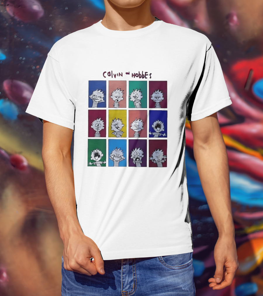 Calvin And Hobbes MoMa Pop Art Expression Panels T-Shirt