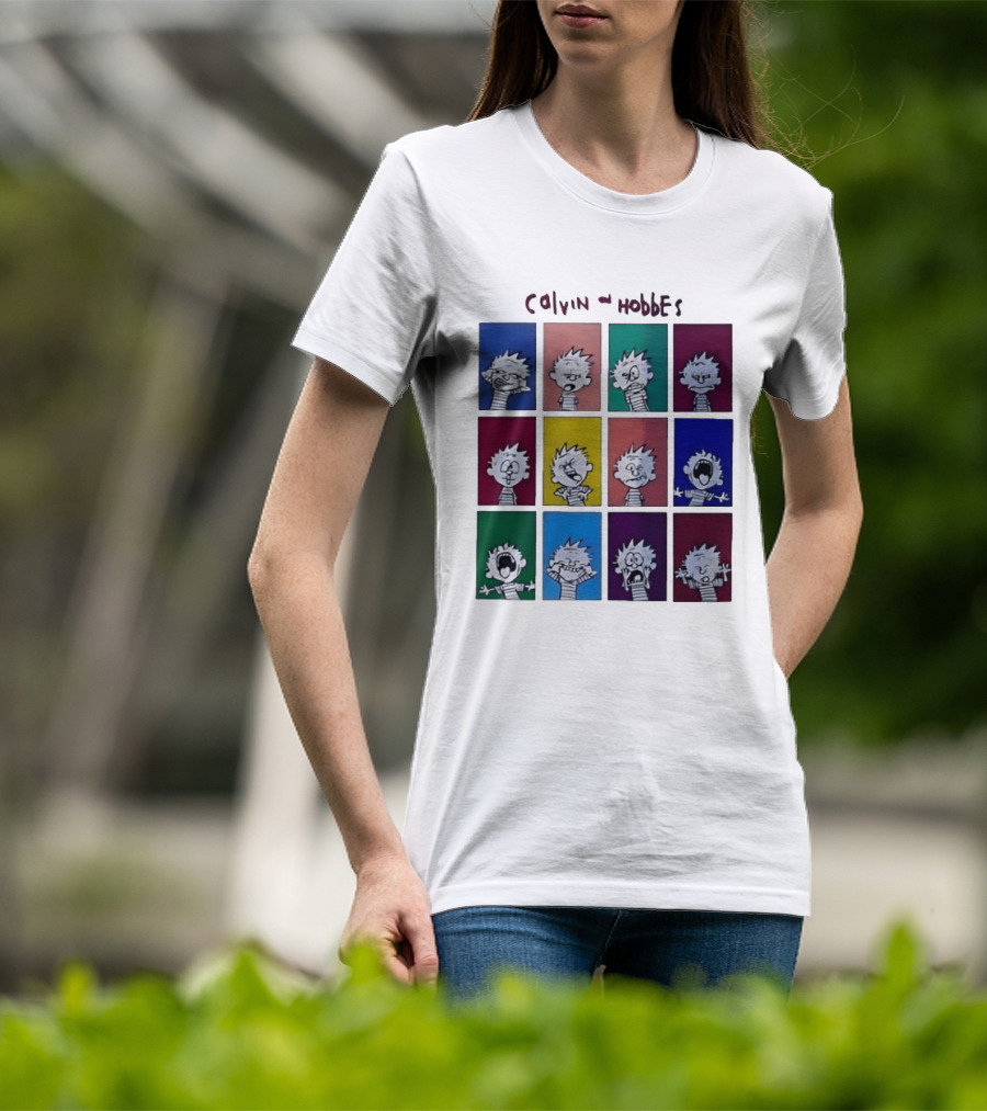 Calvin And Hobbes MoMa Pop Art Expression Panels T-Shirt