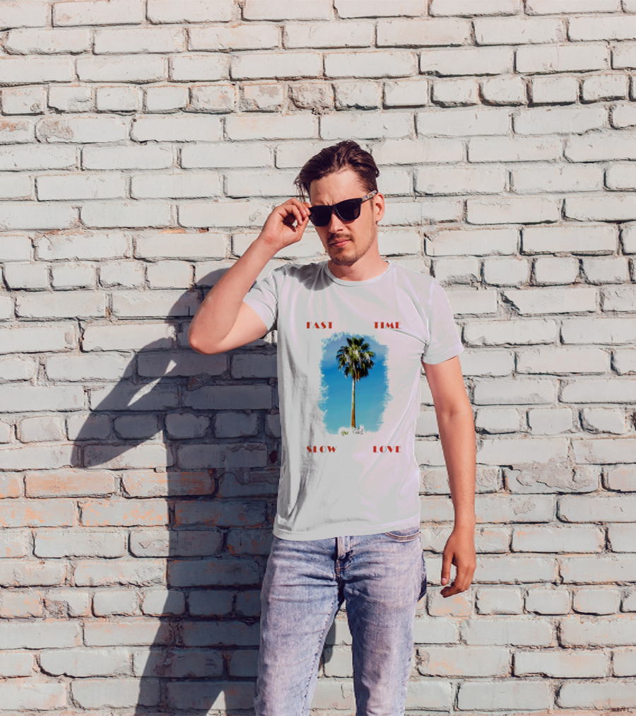 Fast Time Slow Love Palm Tree Tropical T-Shirt