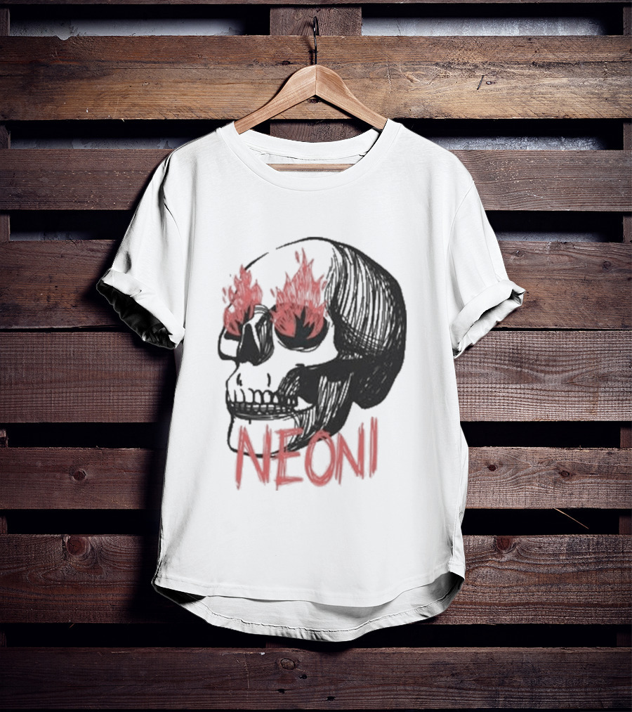 Fire Eyed Skull Neoni T-Shirt