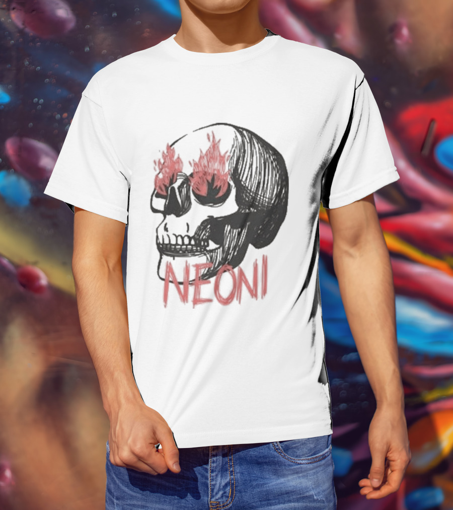 Fire Eyed Skull Neoni T-Shirt