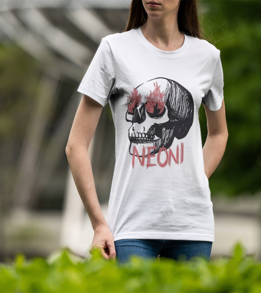 Fire Eyed Skull Neoni T-Shirt