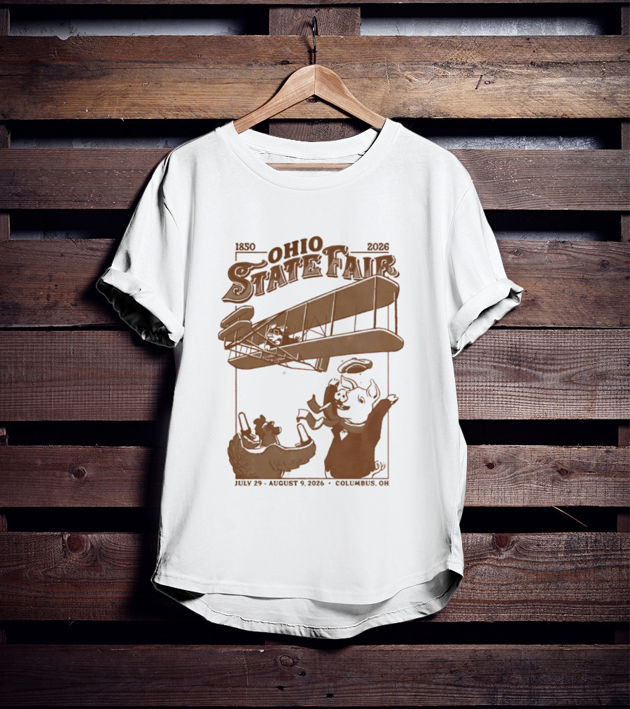 Ohio State Fair 1850 2026 July 29 August 9 Columbus Airplane And Animals T-Shirt