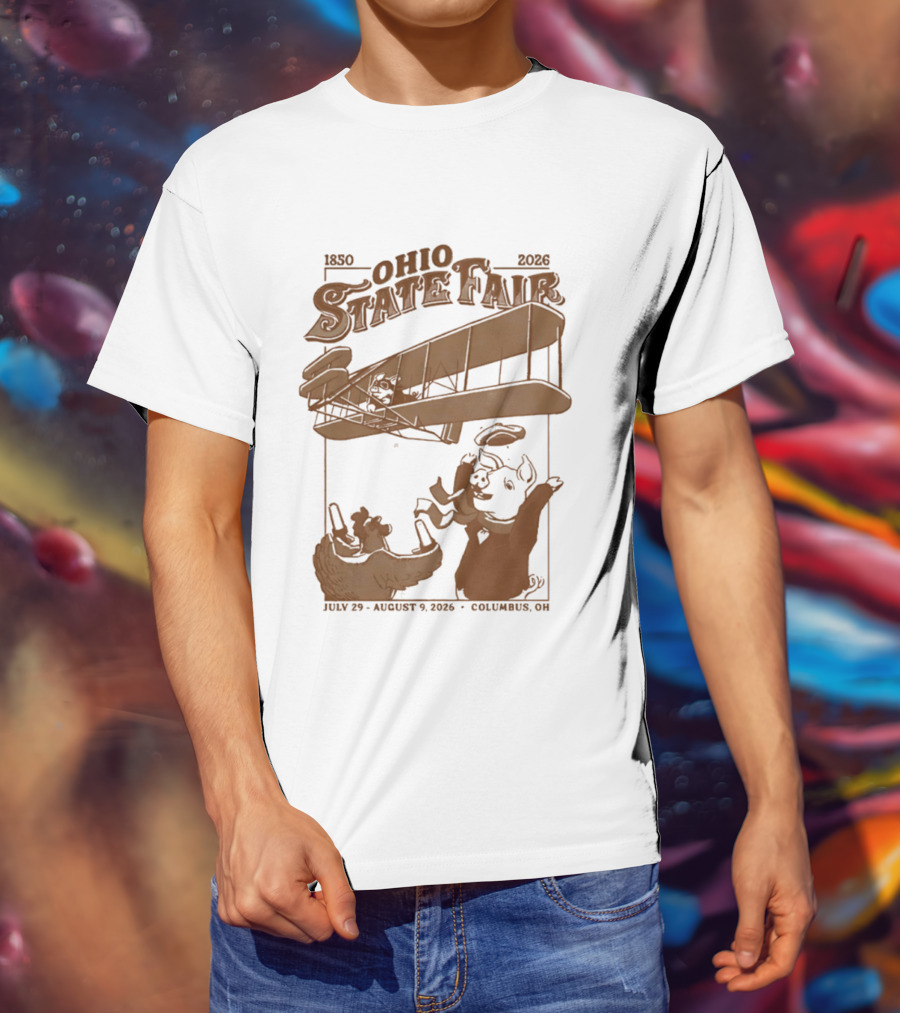 Ohio State Fair 1850 2026 July 29 August 9 Columbus Airplane And Animals T-Shirt