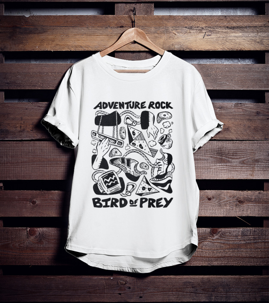 Adventure Rock Bird Of Prey Pizza Retro Adventure T-Shirt