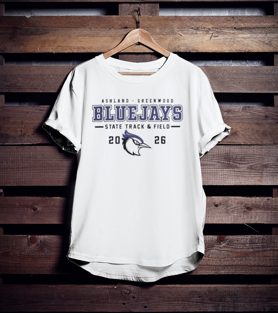 Ashland Greenwood Bluejays 2026 State Track Field Blue Jay Head T-Shirt