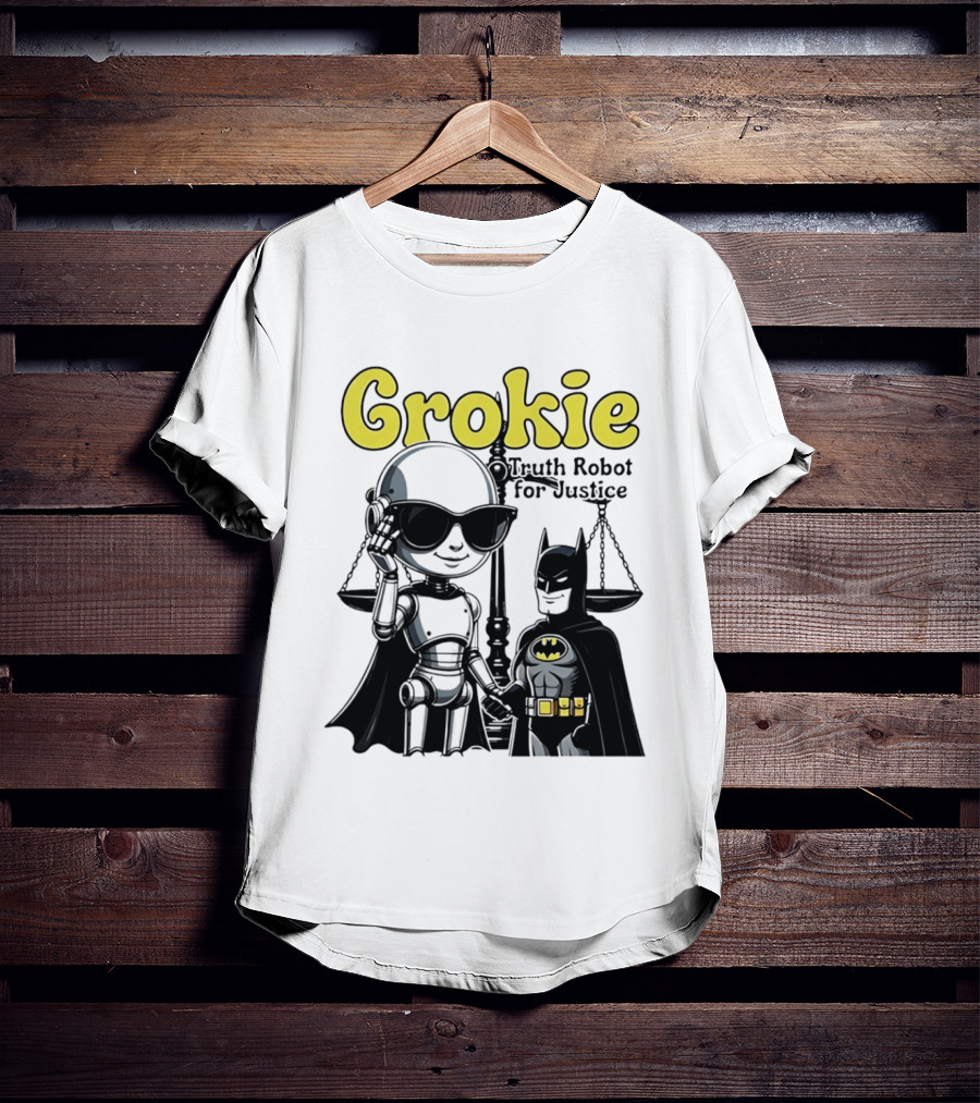 Grokie Batman Truth Robot For Justice Scales T-Shirt