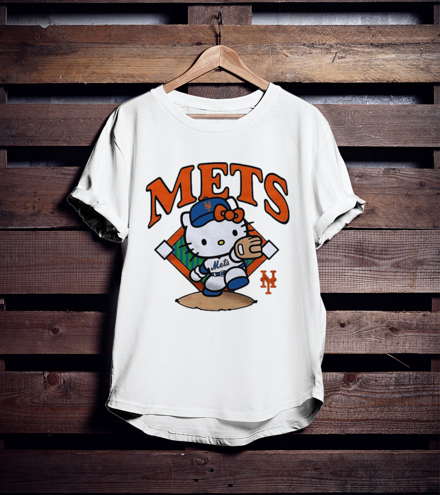 Hello Kitty New York Mets Baseball 2026 MLB Mets Player Outfit T-Shirt
