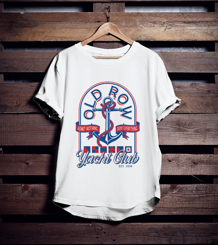 Old Row Yacht Club Anchor Logo With Nautical Flags Est. 2016 T-Shirt