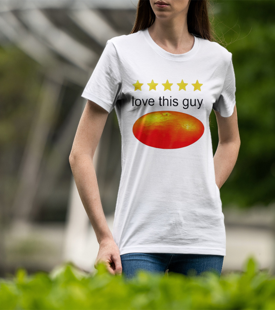 Five Yellow Stars Love This Guy Orange T-Shirt
