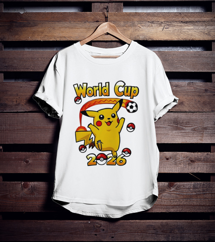 World Cup 2026 Pokémon Pikachu Soccer Poké Balls T-Shirt
