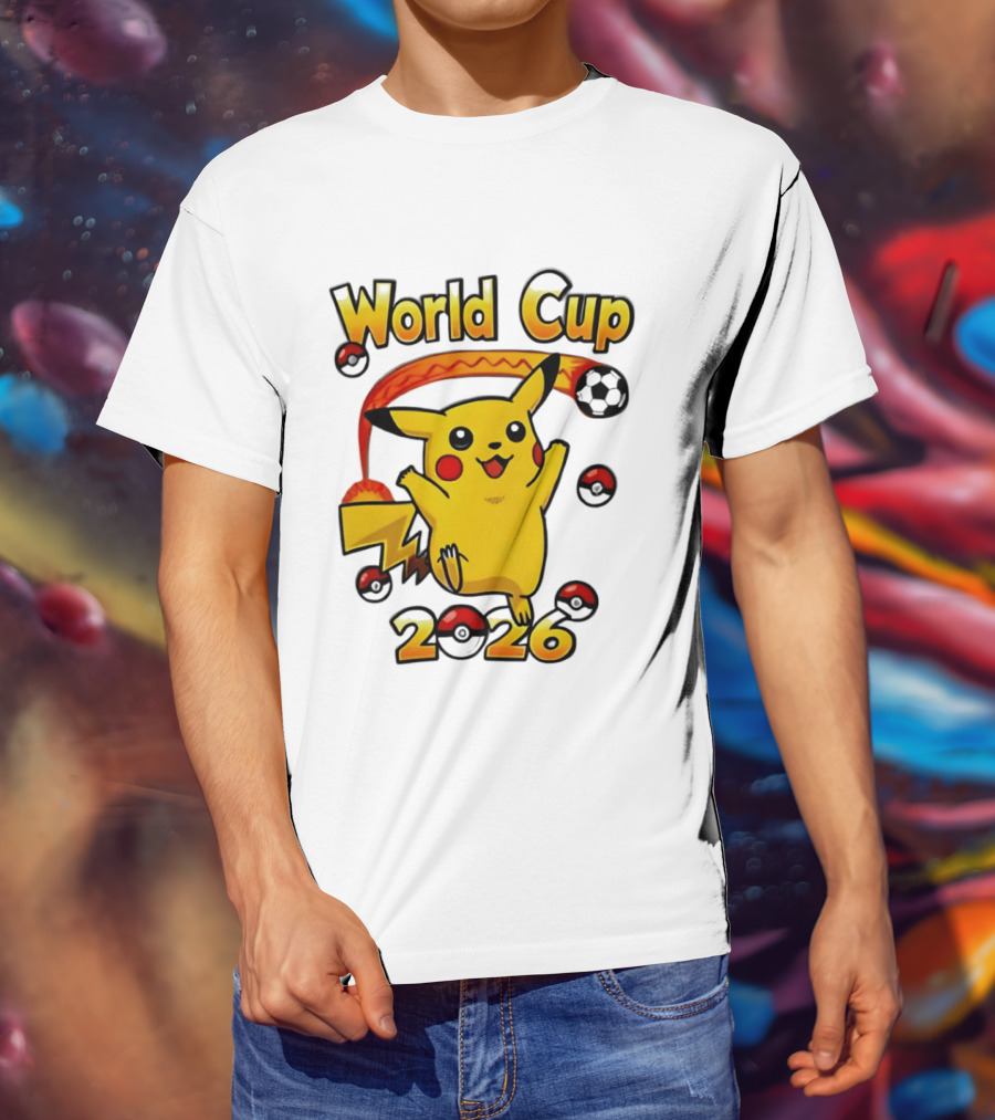 World Cup 2026 Pokémon Pikachu Soccer Poké Balls T-Shirt