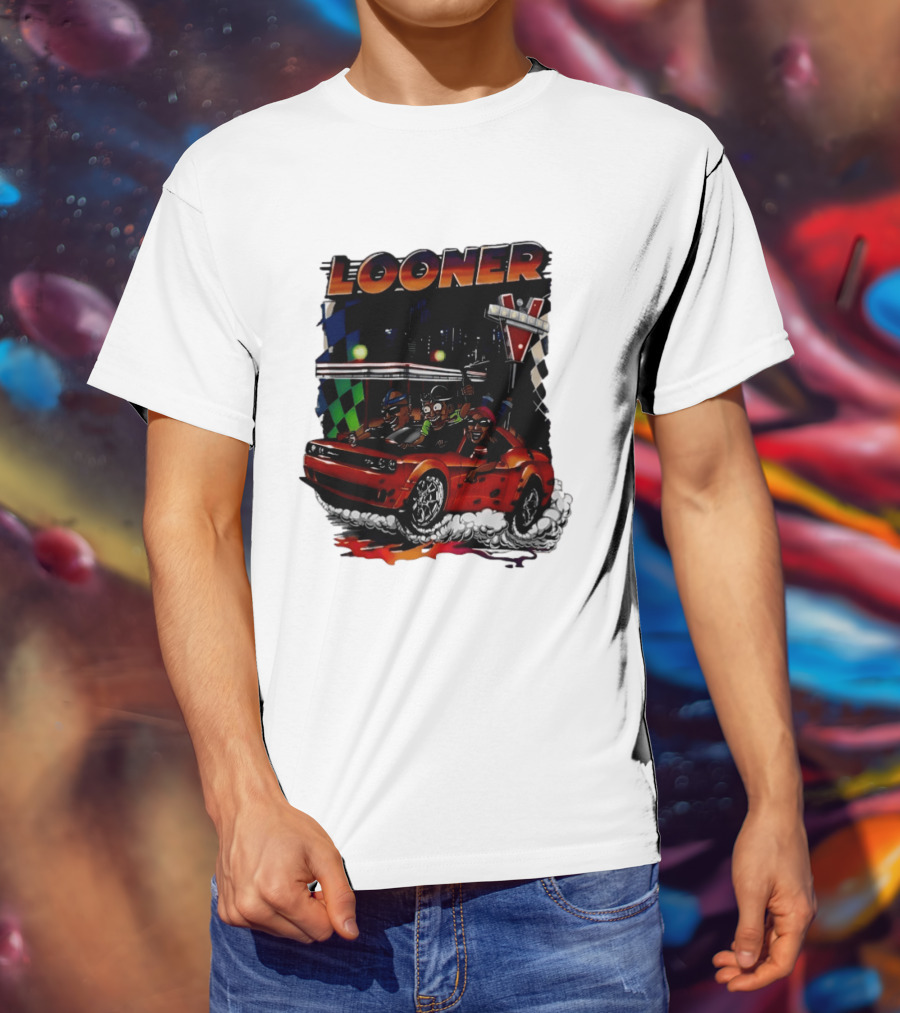 Looner Cartoon Car Race Adventure T-Shirt