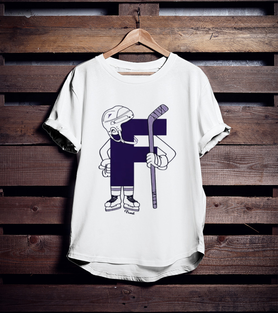 Minnesota Frost Hockey Character With Stick And Helmet T-Shirt