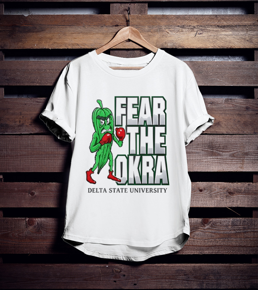 Fear The Okra Delta State University Boxing Okra T-Shirt