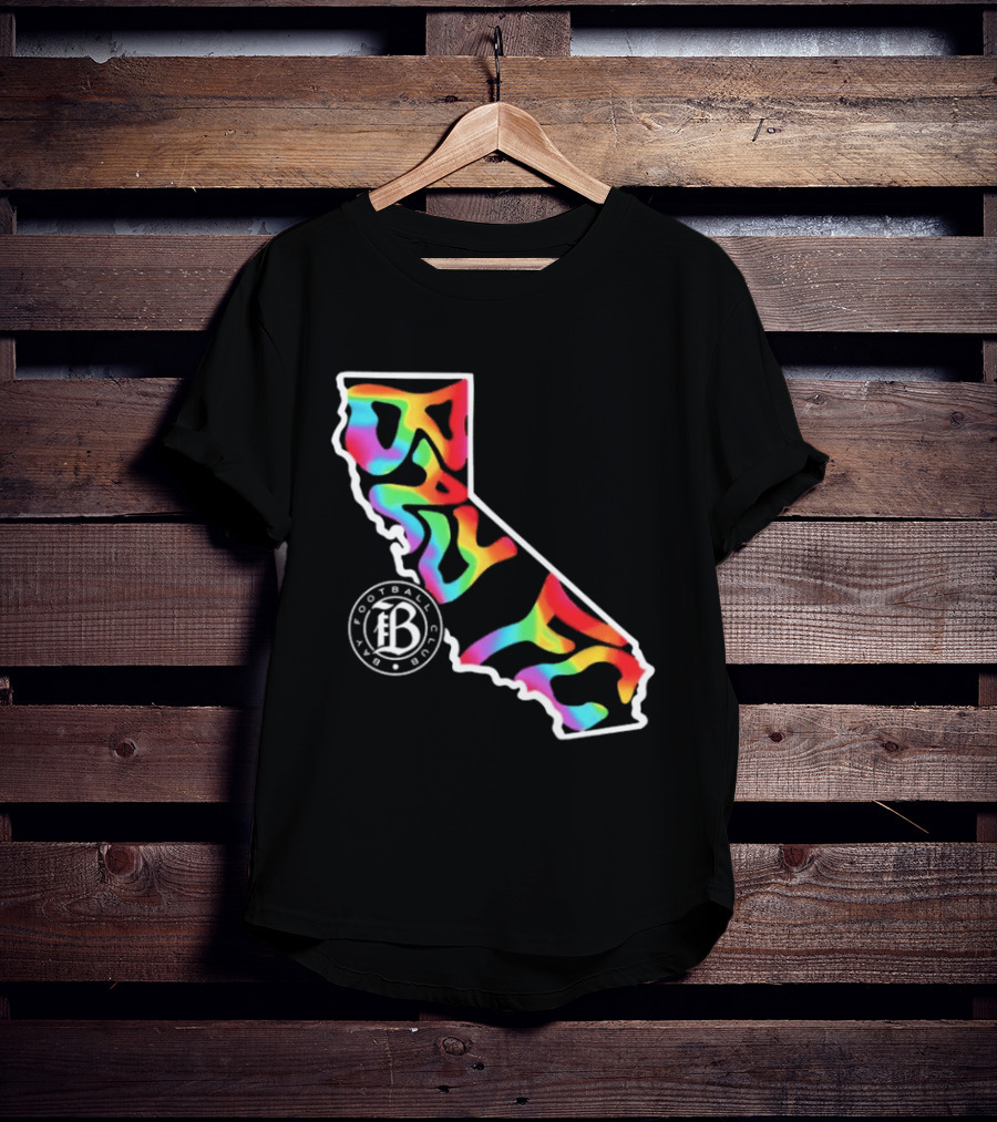 Bay FC Groovy Pride California Football Club Rainbow T-Shirt