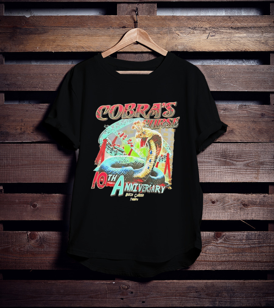 Cobra's Curse 10th Anniversary Busch Gardens Tampa Roller Celebration T-Shirt