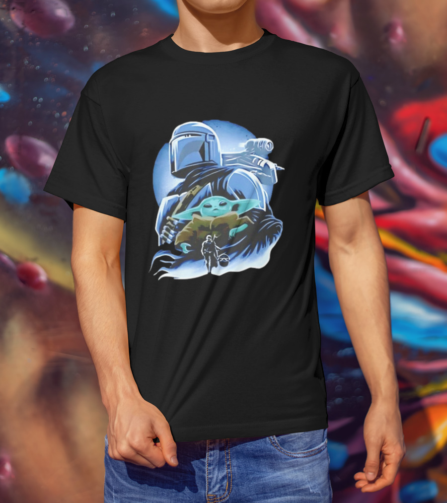 Din Djarin Grogu Mudhorn Clan Star Wars Mandalorian T-Shirt