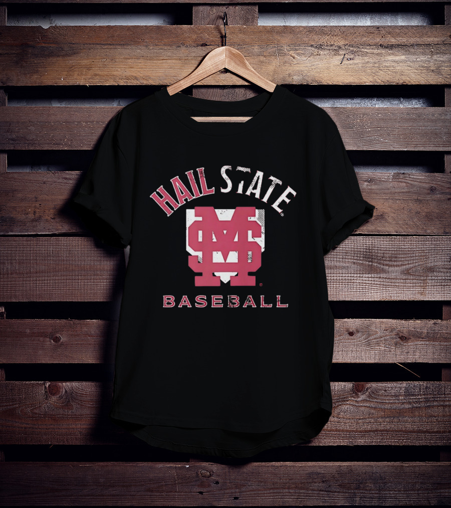 Hail State MSU Baseball Home Plate T-Shirt
