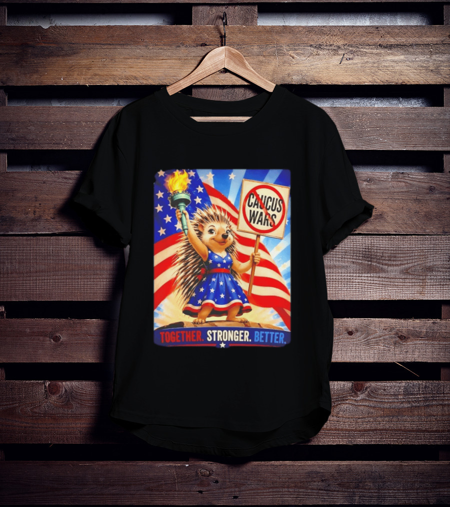 Hedgehog Liberty No Caucus Wars Together Stronger Better T-Shirt