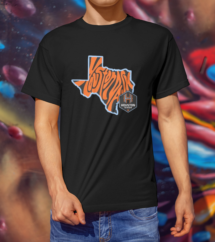 Houston Dash Groovy Texas State Map T-Shirt