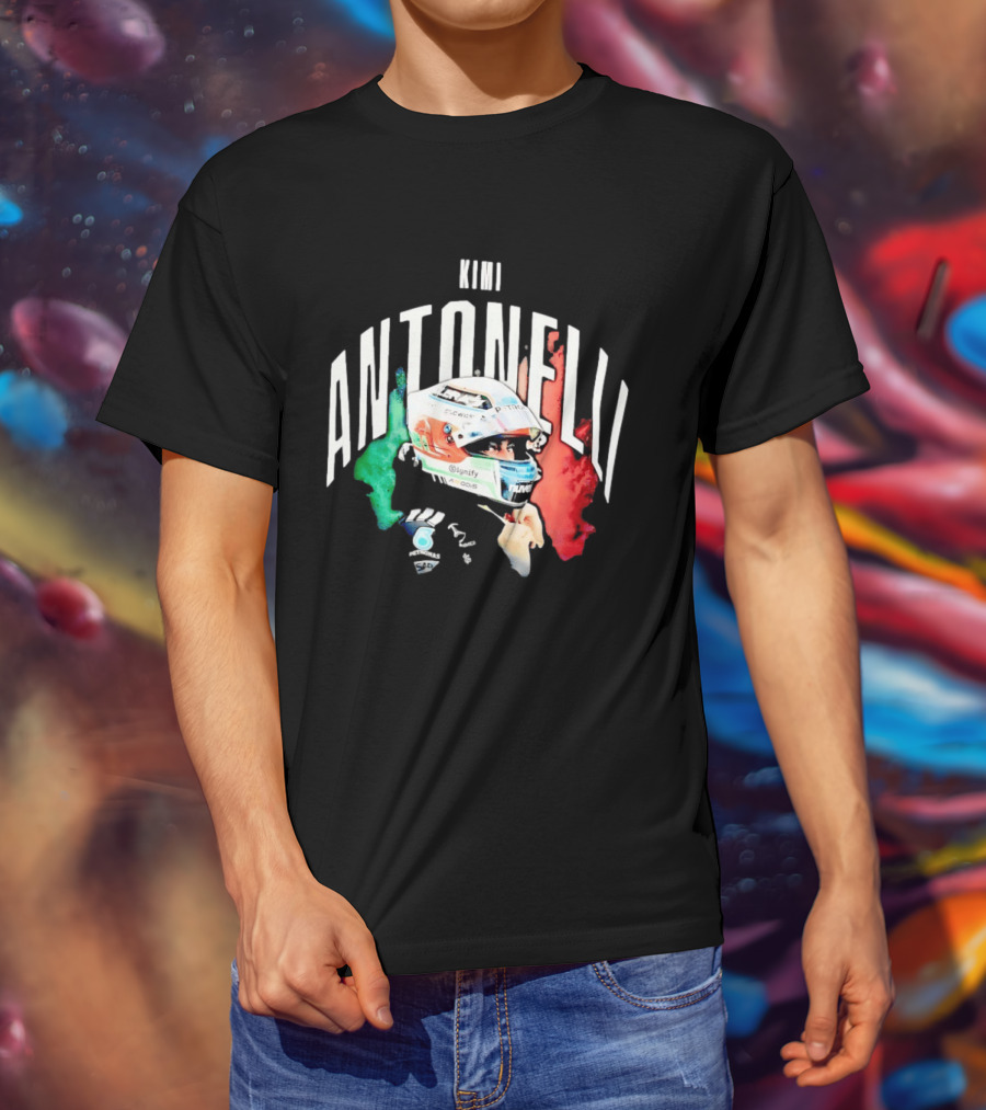 Kimi Antonelli AMG Petronas Formula One Team Racing Helmet Italian Flag T-Shirt