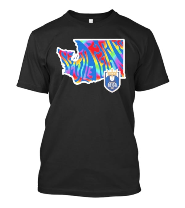 Seattle Reign FC Groovy Pride State Washington Map Rainbow T-Shirt