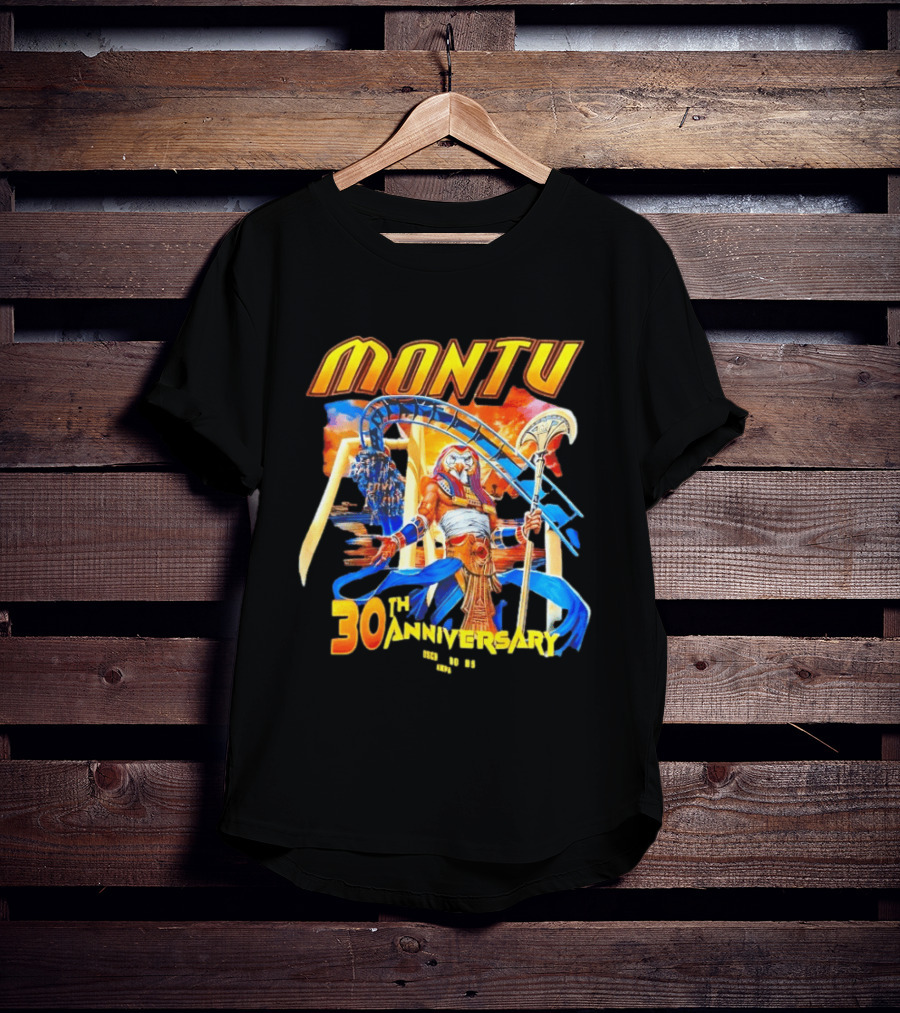 Montu 30th Anniversary Busch Gardens Tampa 1996 2023 Roller Anubis Egyptian T-Shirt
