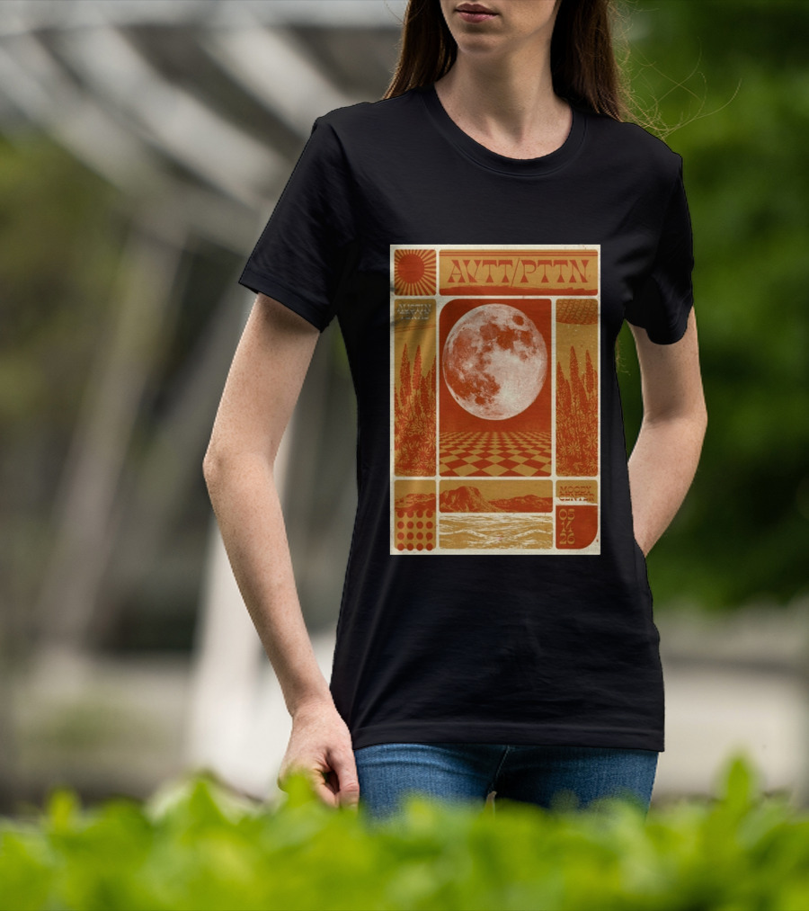 The Avett Brothers AWT PTTN Moon Checkered Austin Texas Moody Center May 14 2026 T-Shirt