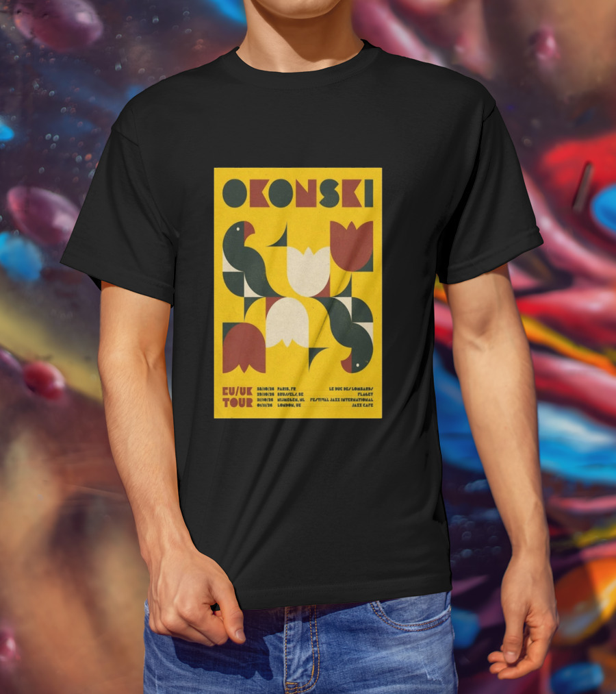 Okonski EU UK Tour 2026 Paris Brussels Nijmegen London Jazz Shows T-Shirt