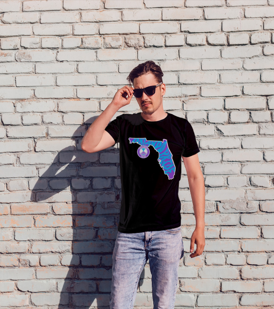 Orlando Pride Groovy State Of Florida Map Team T-Shirt