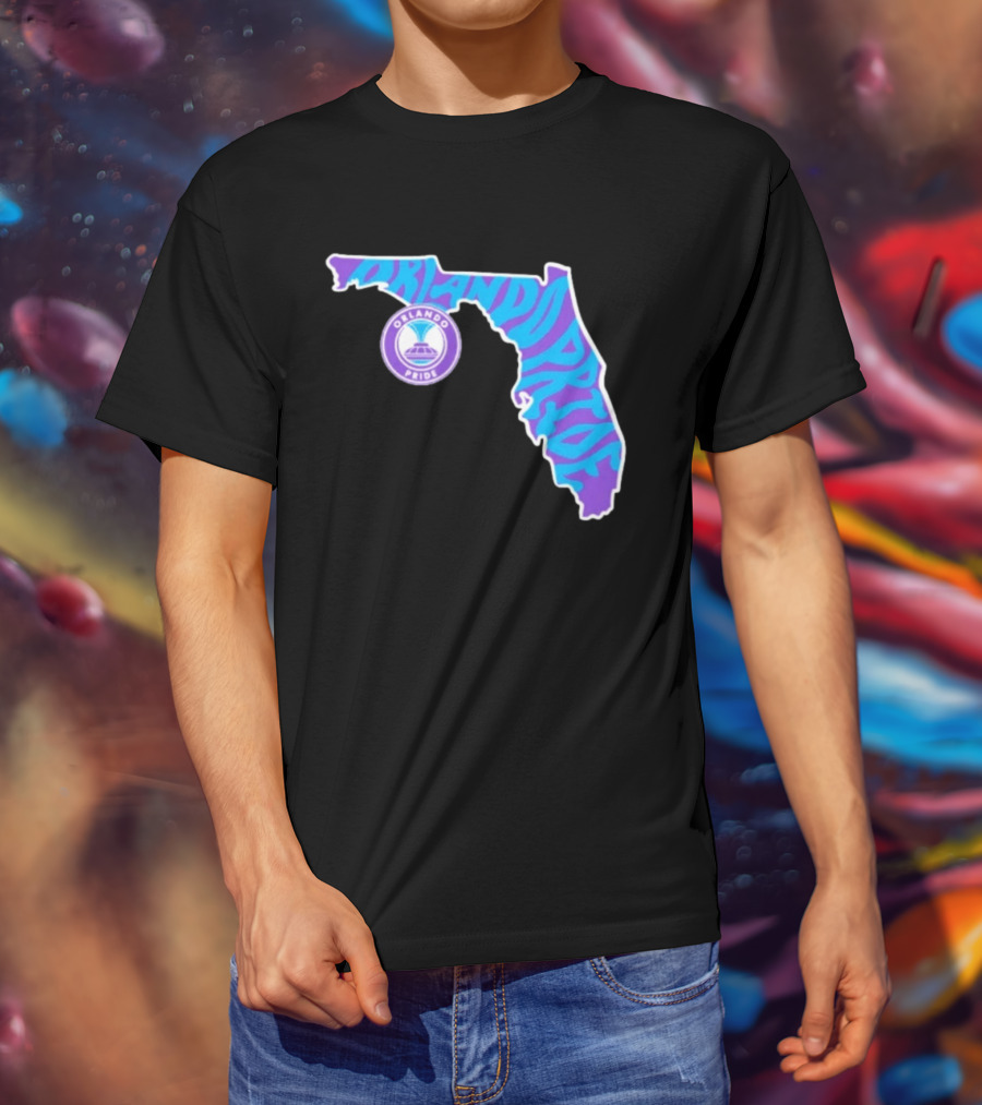 Orlando Pride Groovy State Of Florida Map Team T-Shirt