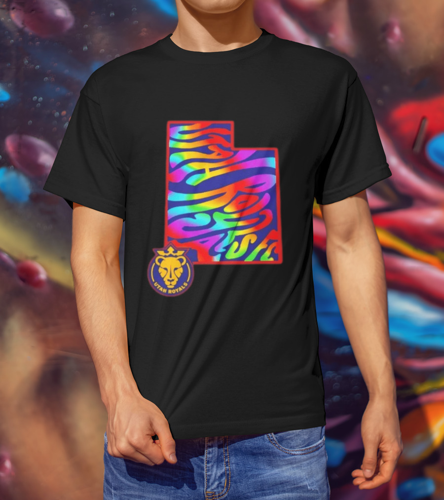 Utah Royals FC Pride Groovy Rainbow State T-Shirt
