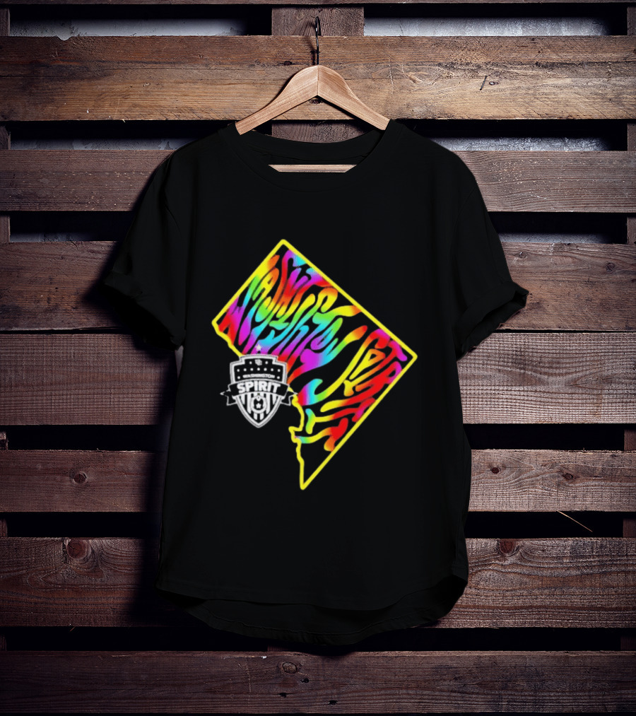 Washington Spirit Groovy Pride Rainbow State Map T-Shirt