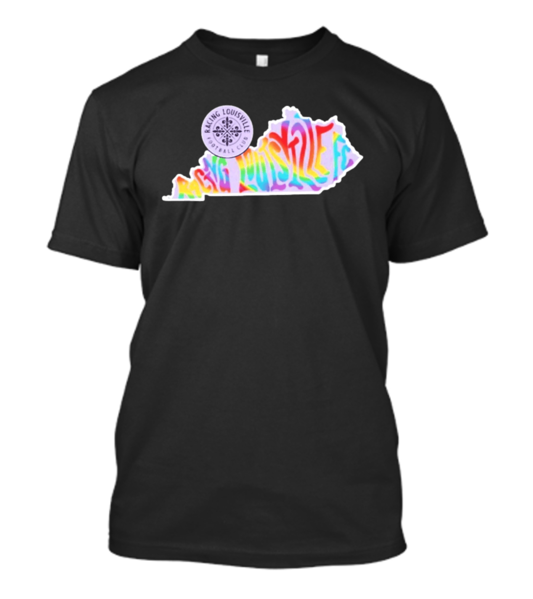 Racing Louisville FC Pride Kentucky State Map Groovy T-Shirt
