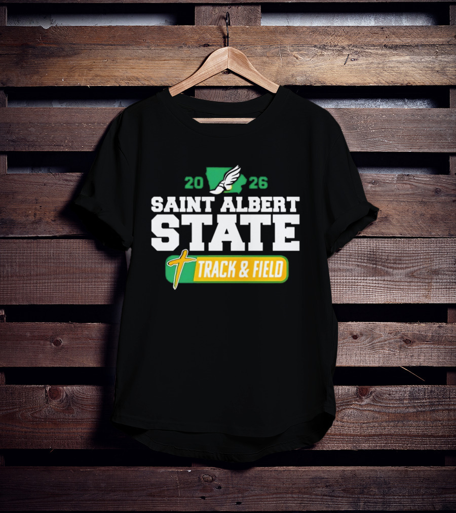 Saint Albert State 2026 Track & Field Winged Shoe T-Shirt