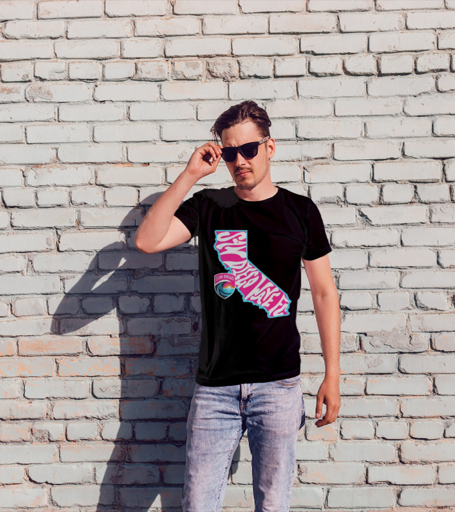 San Diego Wave FC Groovy California Pink State T-Shirt