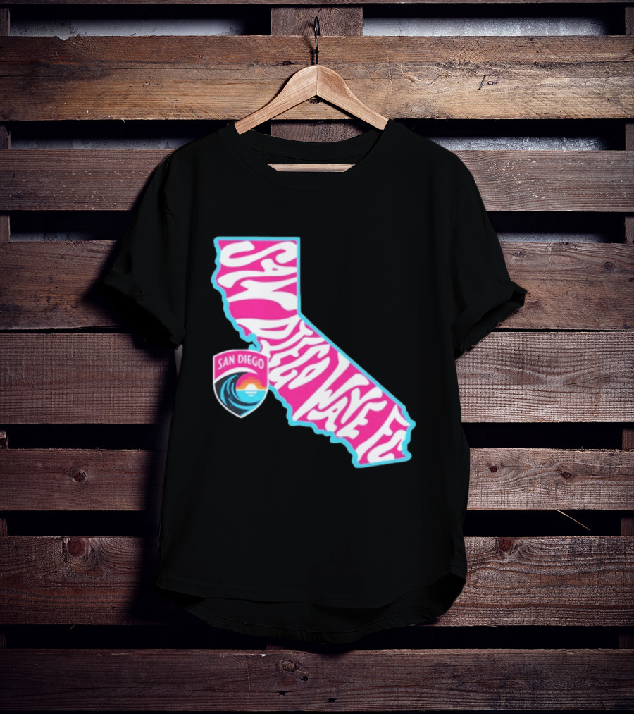San Diego Wave FC Groovy California Pink State T-Shirt