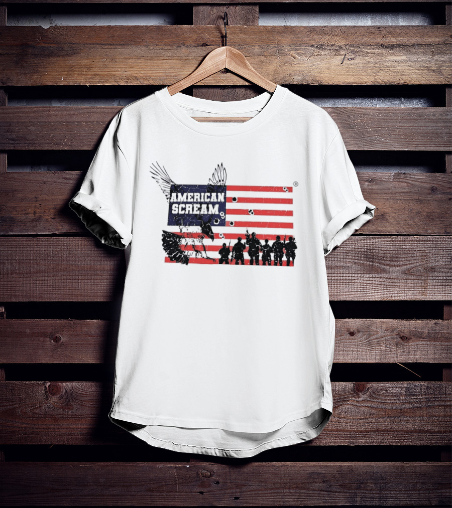 American Scream Soldiers USA Flag Eagle T-Shirt