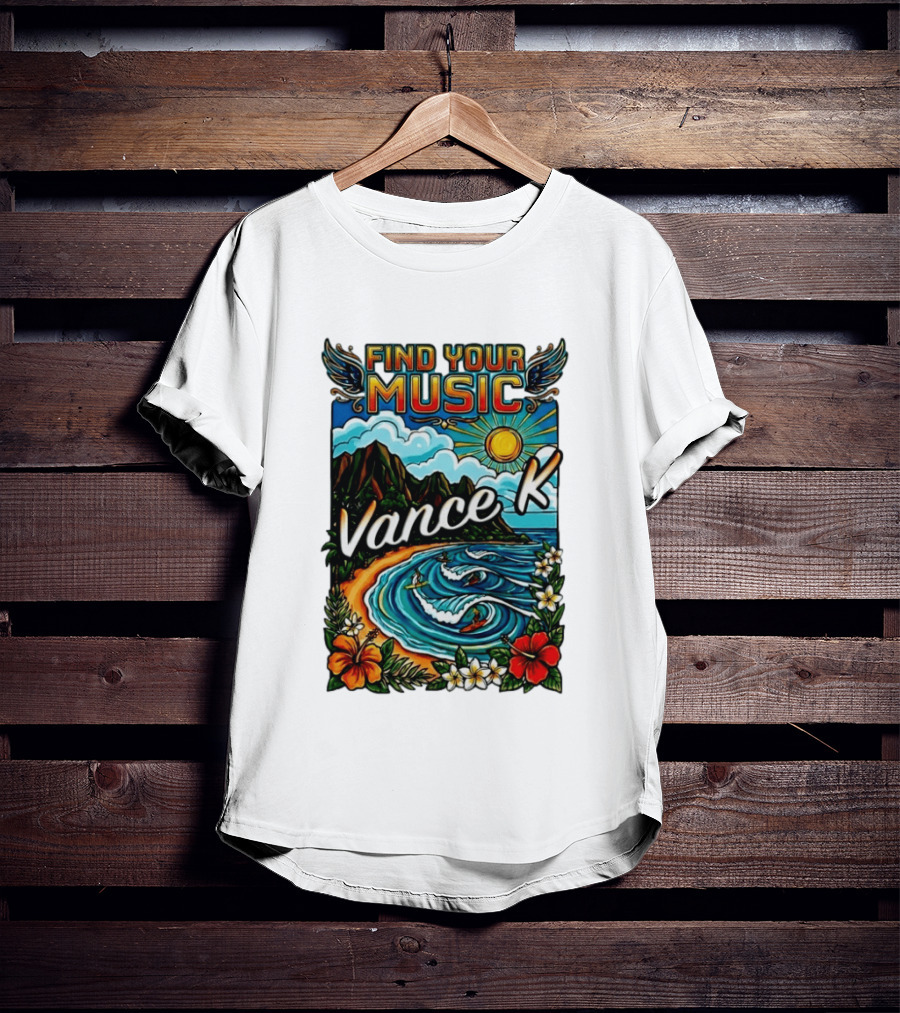 Find Your Music Vance K Tropical Surfing Paradise T-Shirt